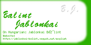 balint jablonkai business card